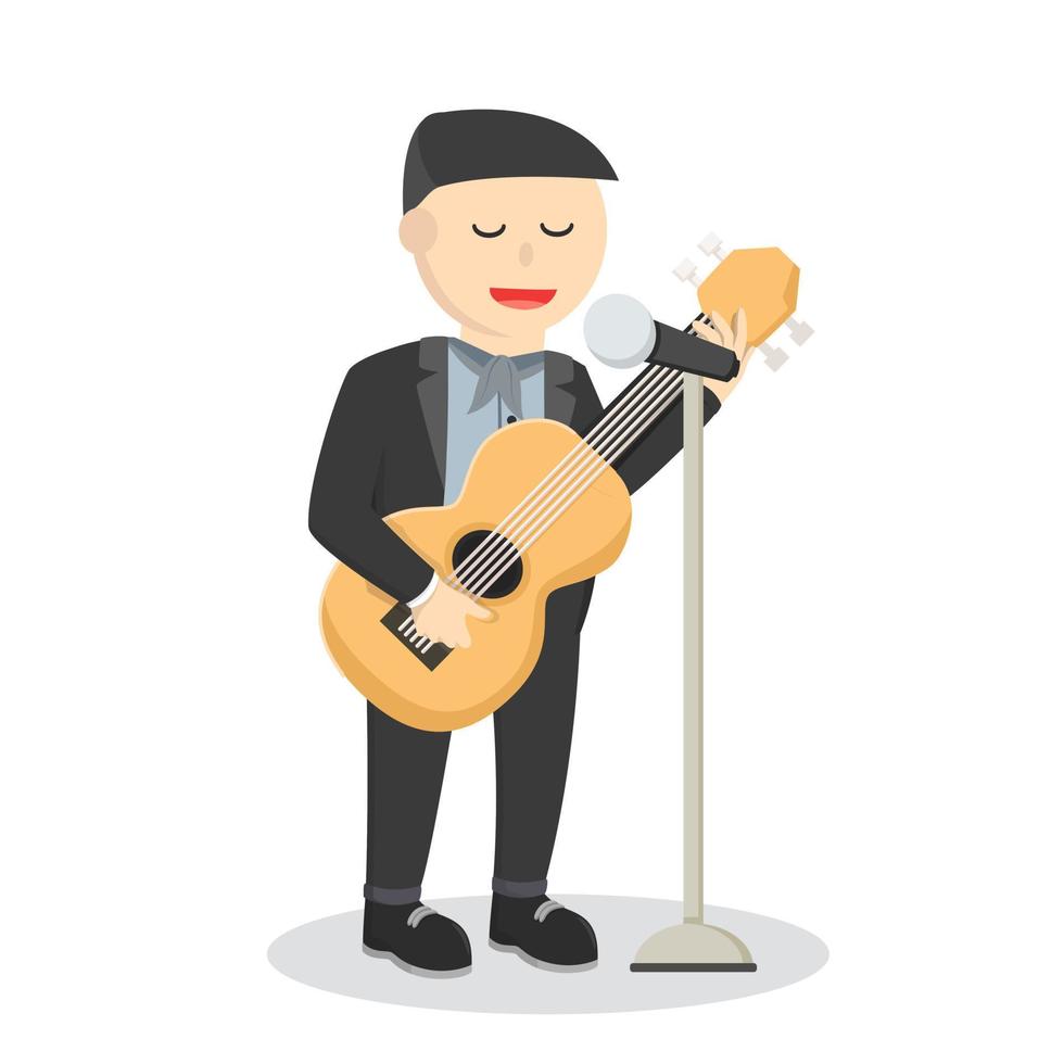 solo singer man design character on white background vector