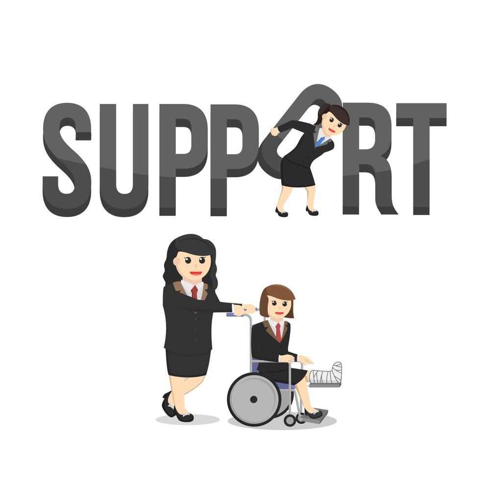 business woman secretary suport design charcter design character on white background vector
