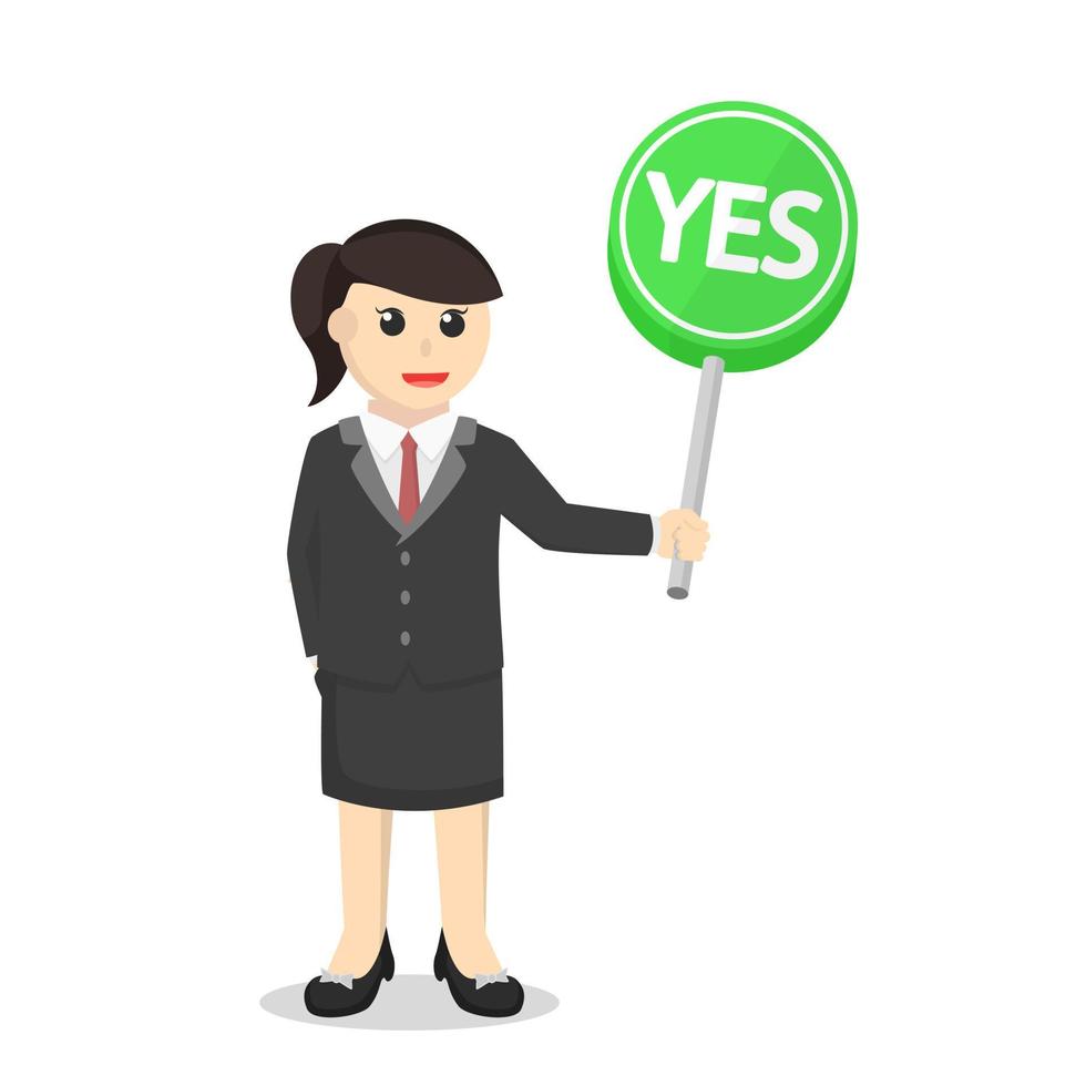 business woman secretary showing yes sign design character on white background vector