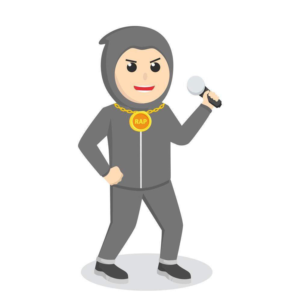 rap singer man design character on white background vector
