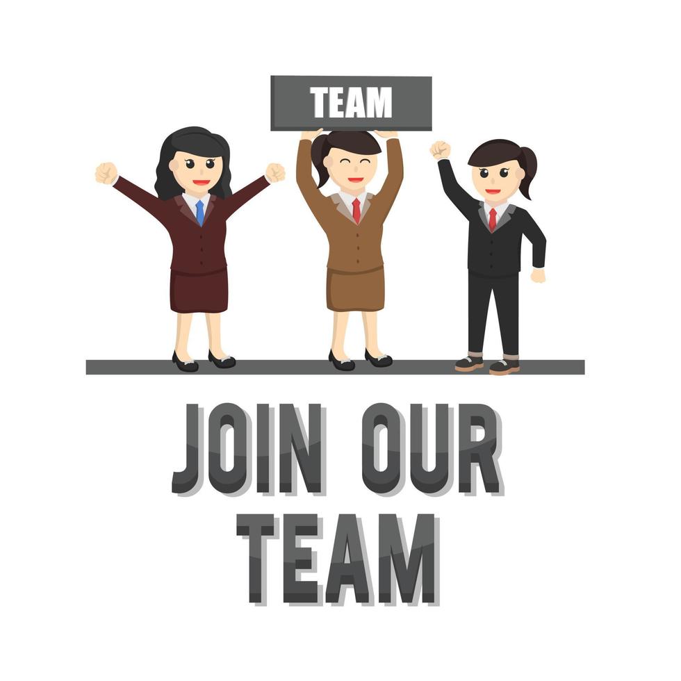 business woman join our team design character on white background vector