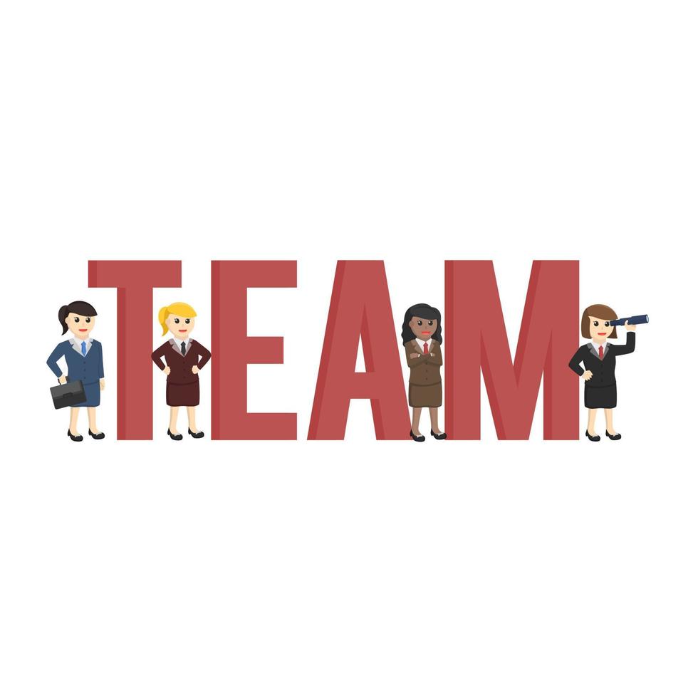business woman secretary team design character vector