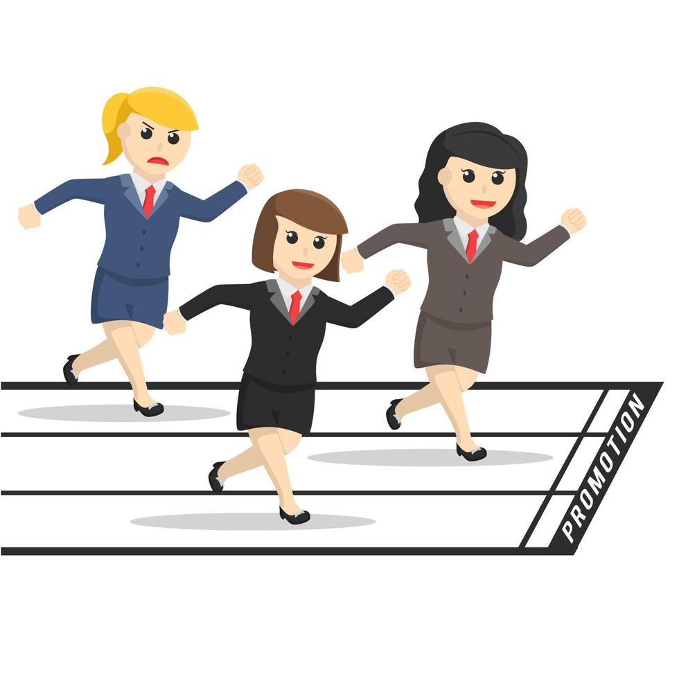 business woman marathon get promotion design vector