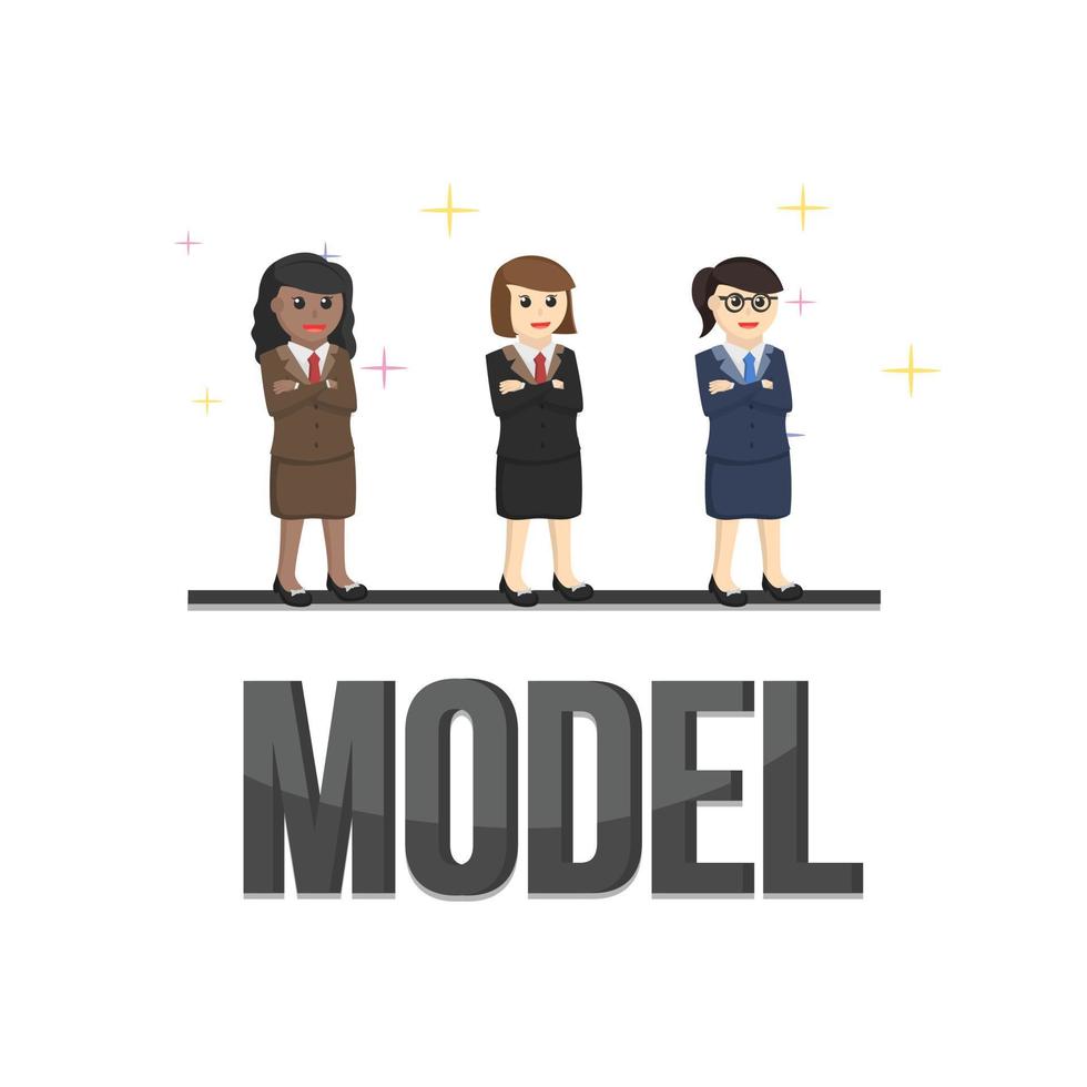 business woman secretary model design character on white background vector