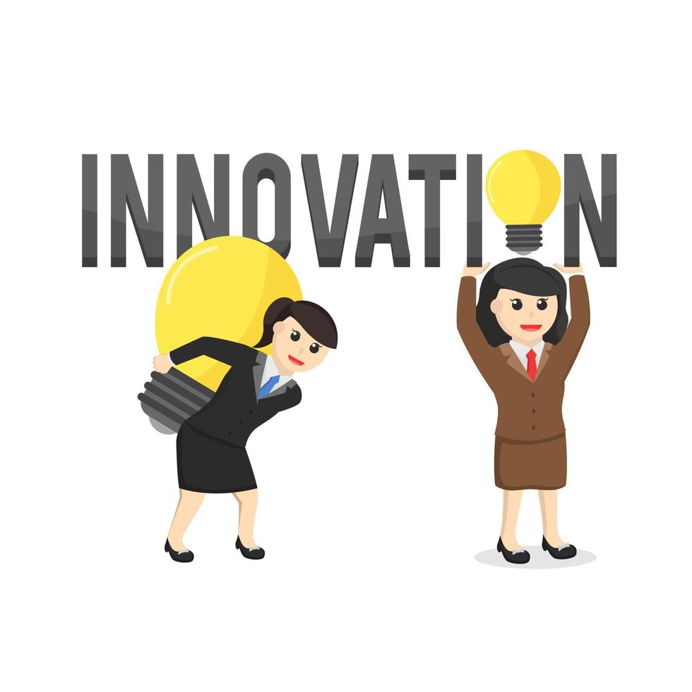 business woman innovation character on white background vector