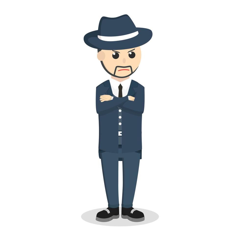 Mafia boss design character on white background 10689828 Vector Art at