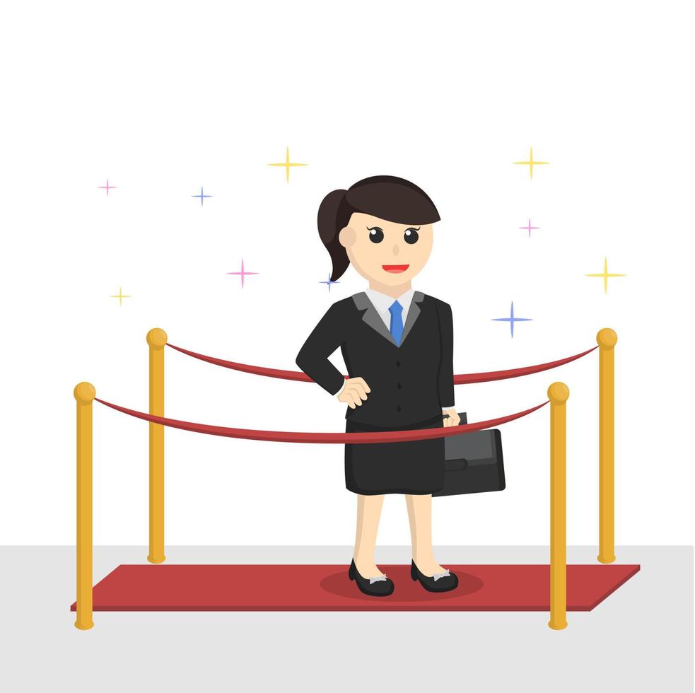 business woman secretary in red carpet  design character on white background vector