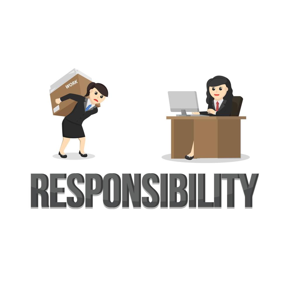 business woman secretary responsibility design character on white background vector