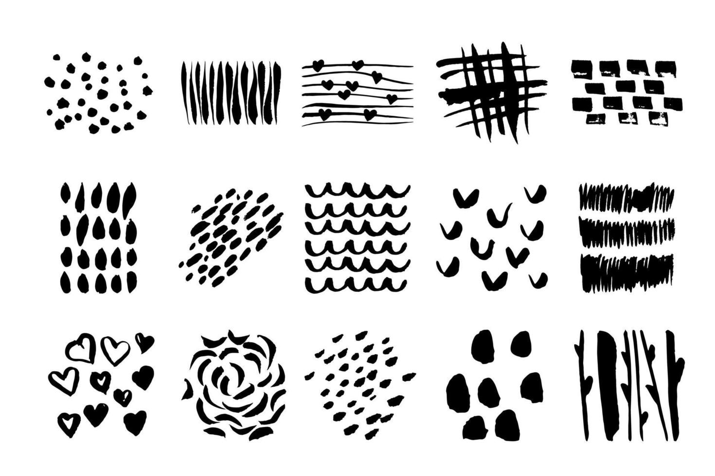 hand drawn texture collection. set vector doodle patterns.