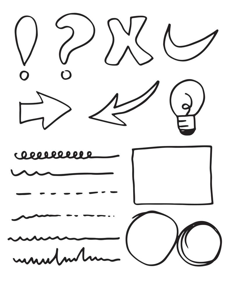 Set of business doodle element on white background.vector illustration. vector