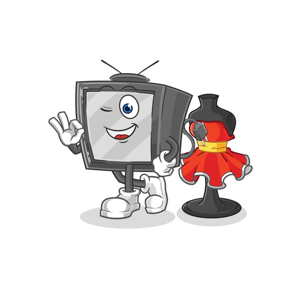 vintage tv cartoon character vector