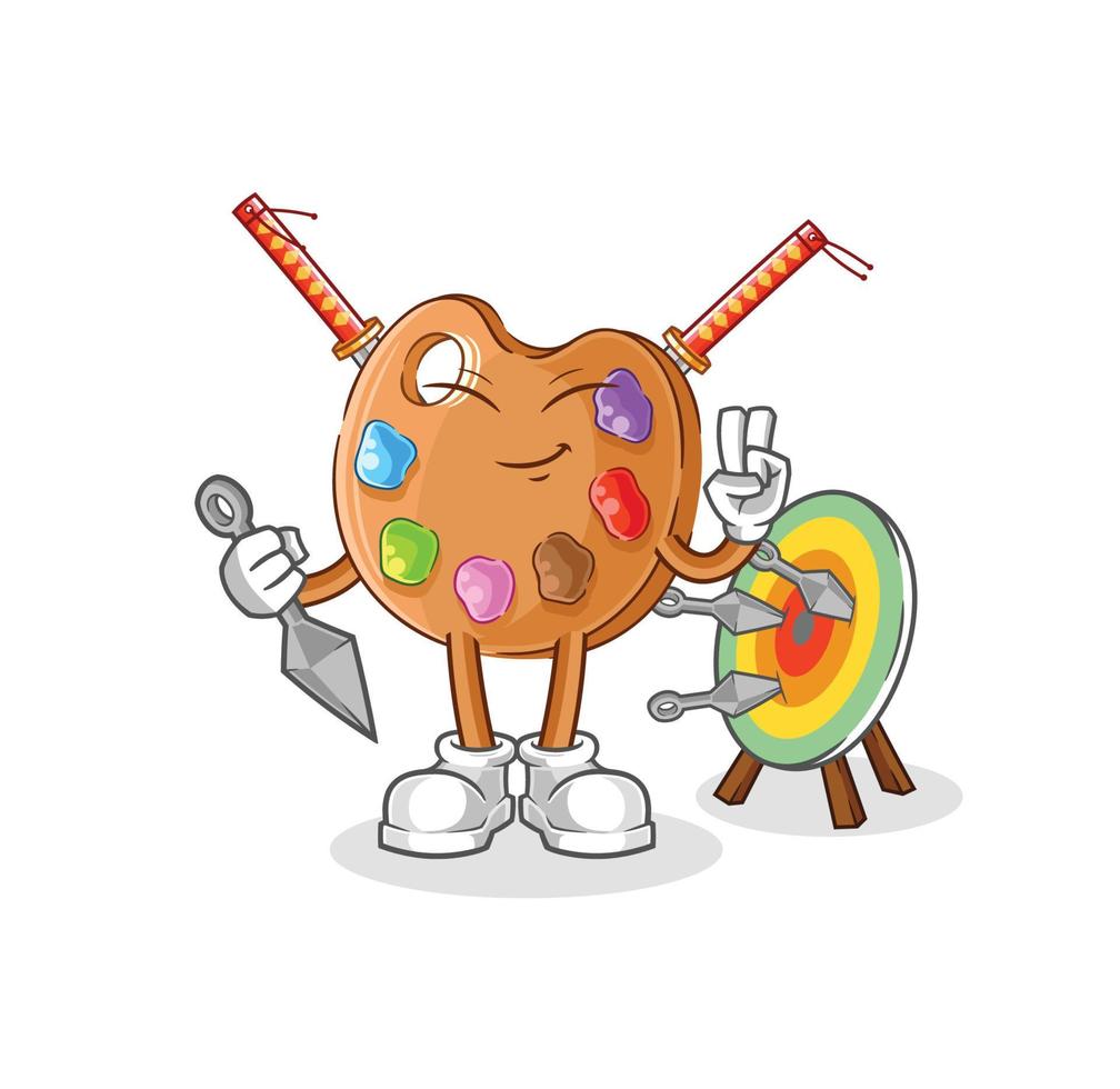 paint palette cartoon vector