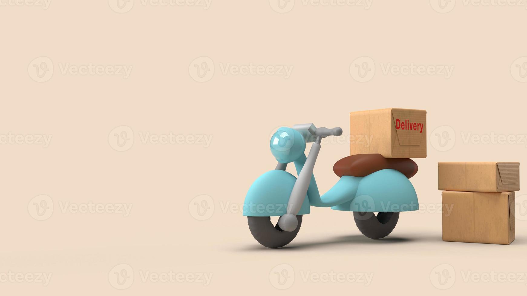 delivery send order with motors bike 3d rendering. photo