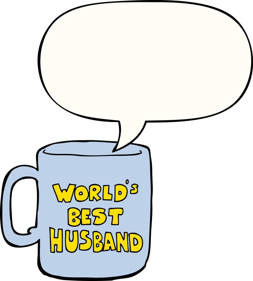 worlds best husband mug and speech bubble vector