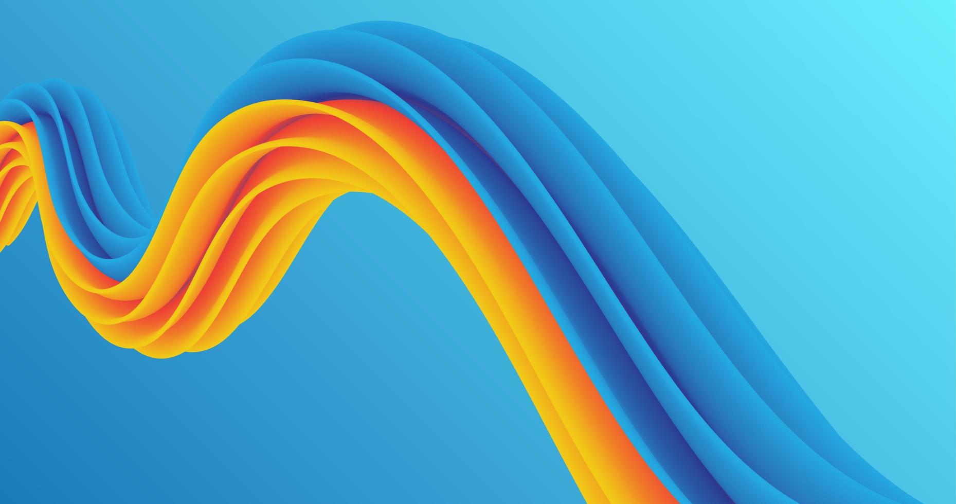 abstract background using wave pattern with 3d effect and yellow-blue color photo