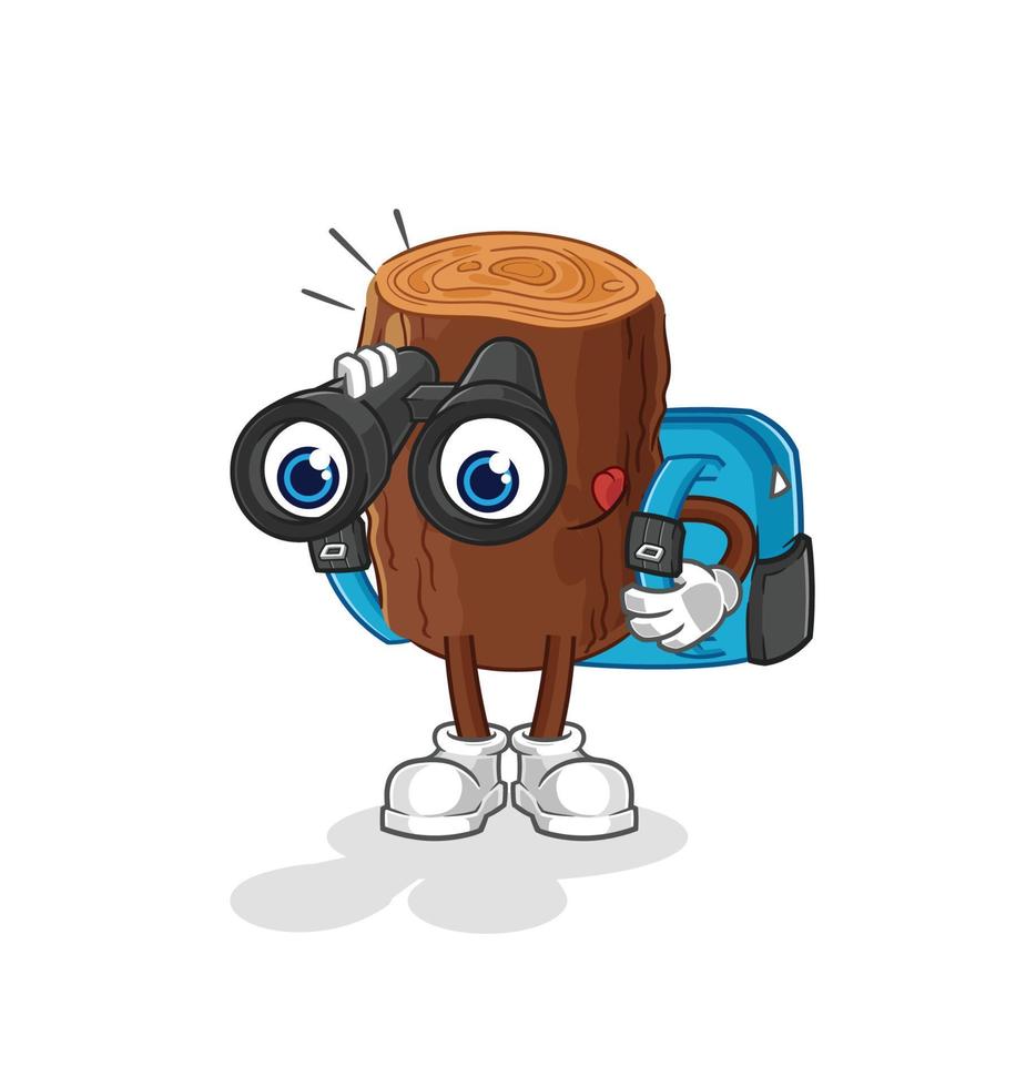 log cute cartoon character vector