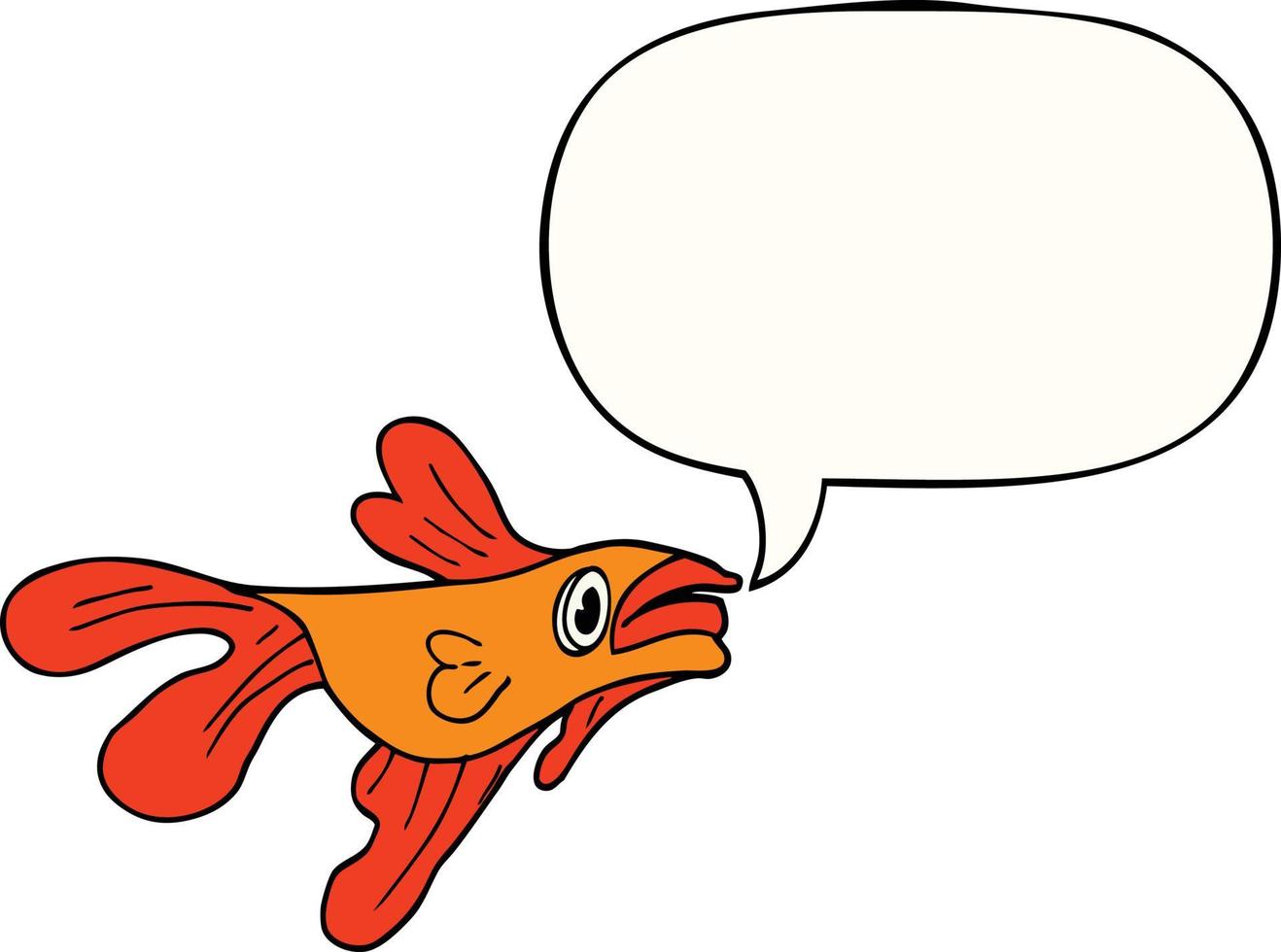 cartoon fighting fish and speech bubble vector