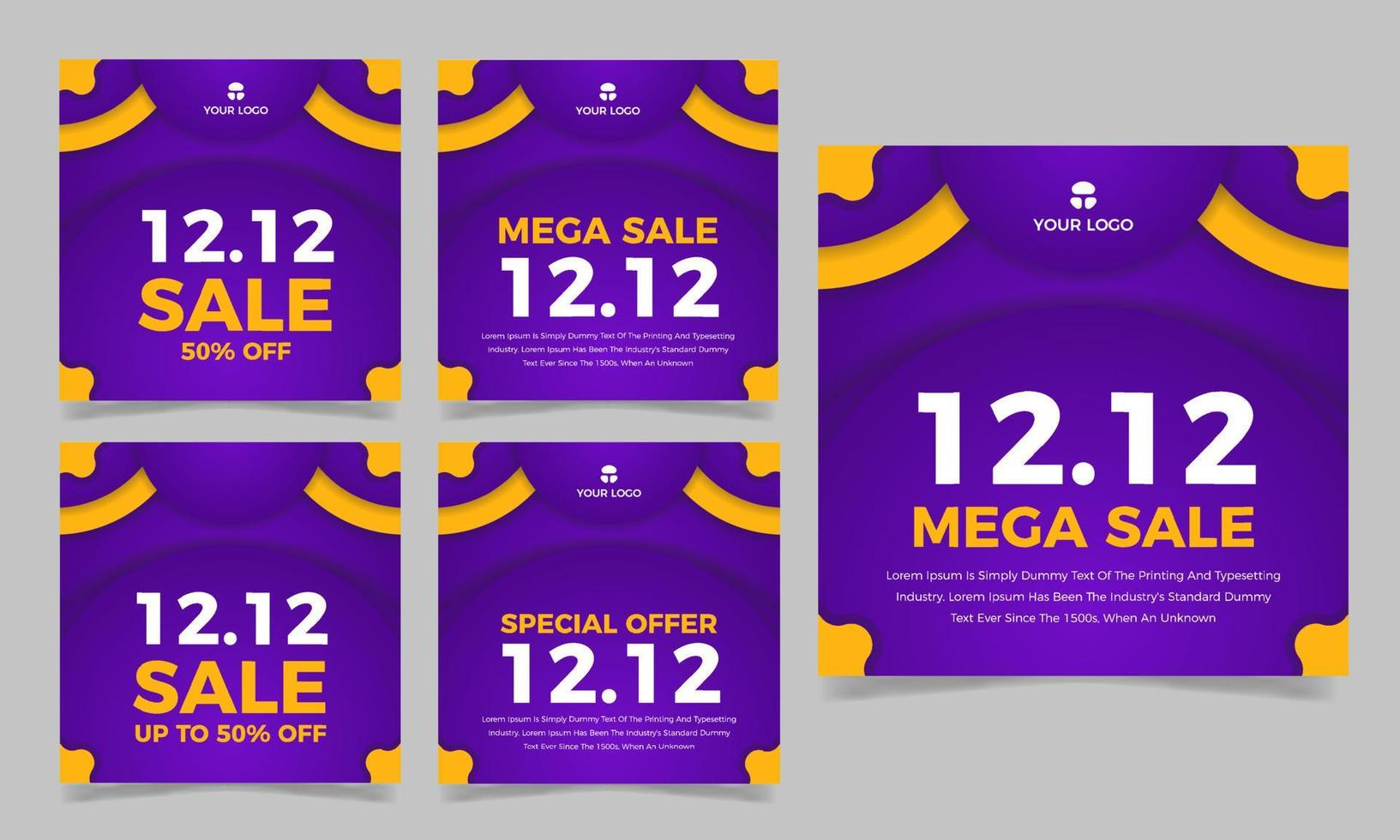 Super sale and 12.12 sale banner template design for media promotions and social media promo vector