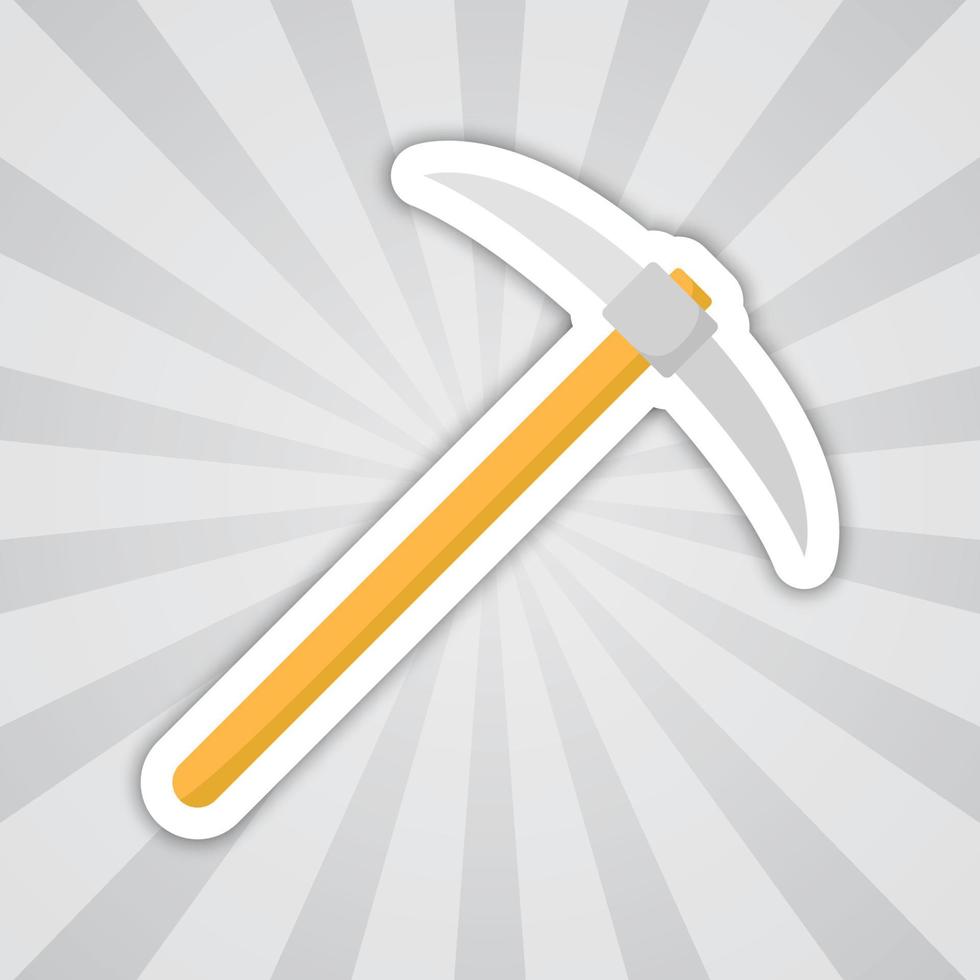 Note sticker with Pickaxe, vector