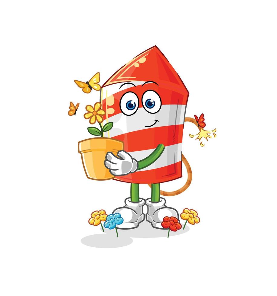 fireworks rocket cartoon vector