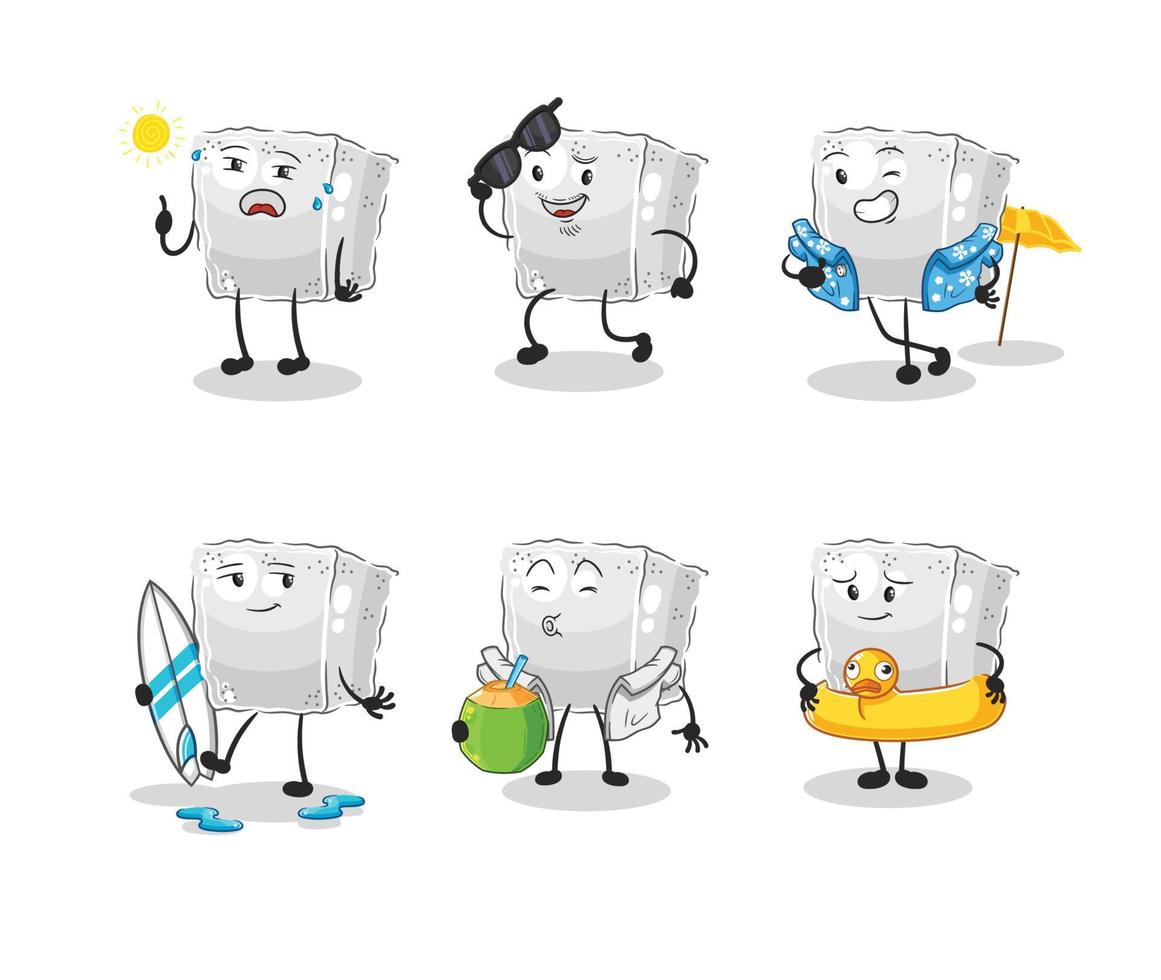 sugar cube cartoon vector