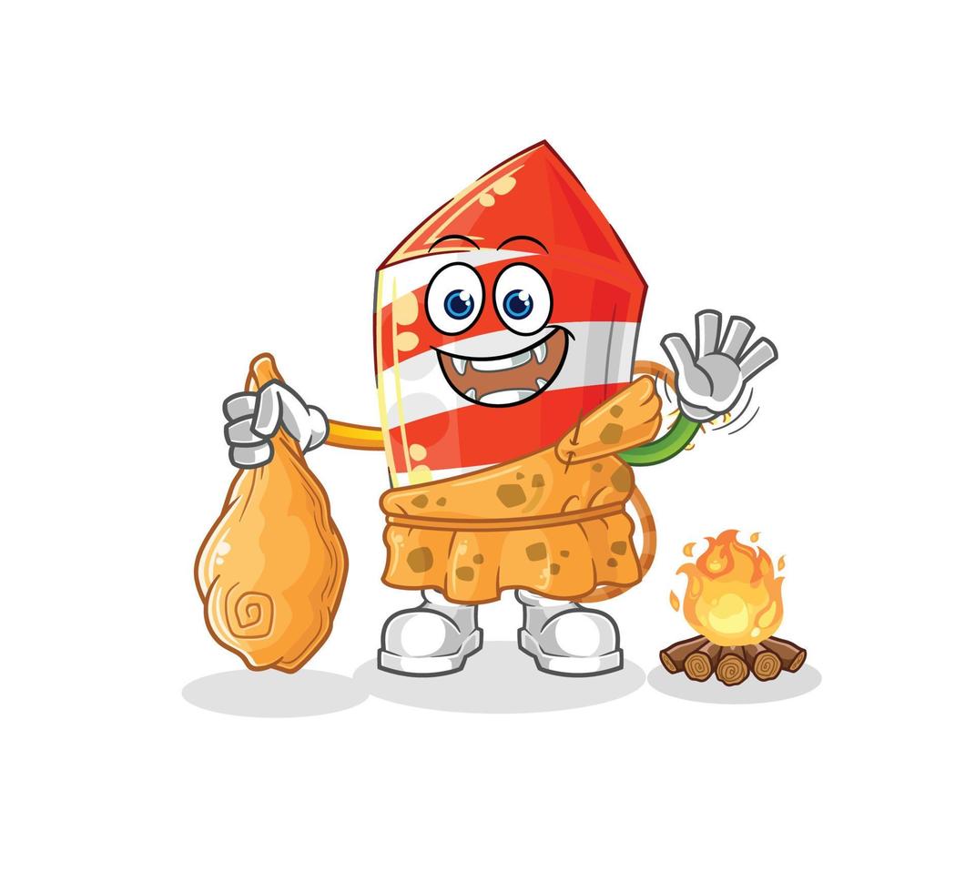 fireworks rocket cartoon vector