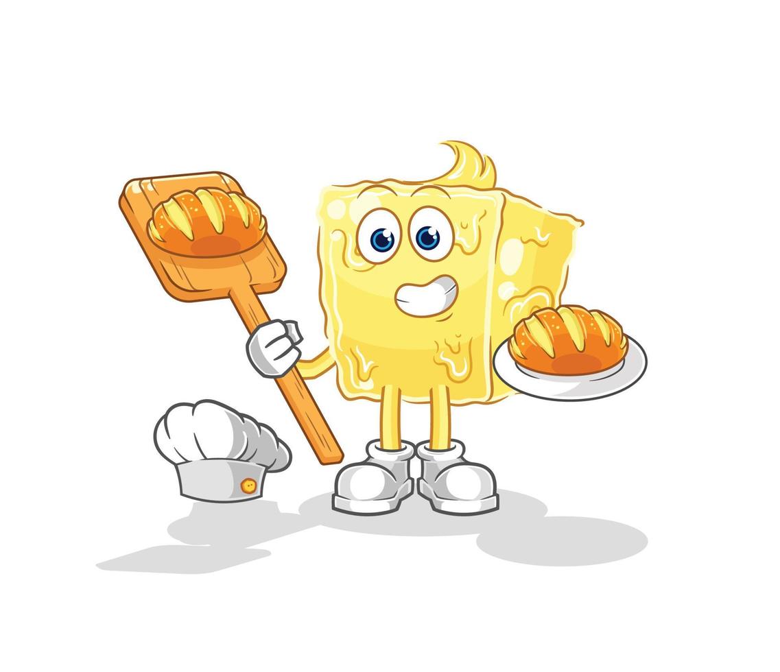 butter character cartoon vector