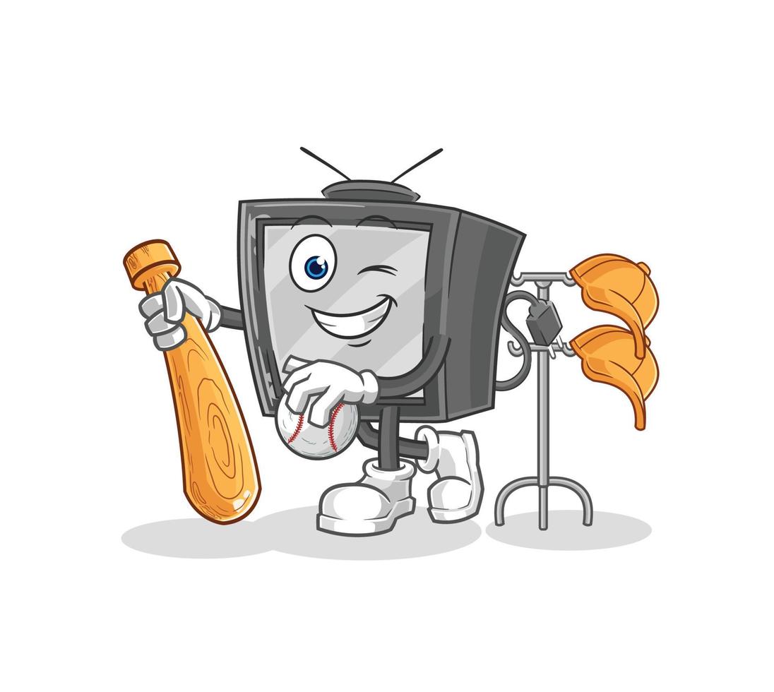 old retro tv vector cartoon