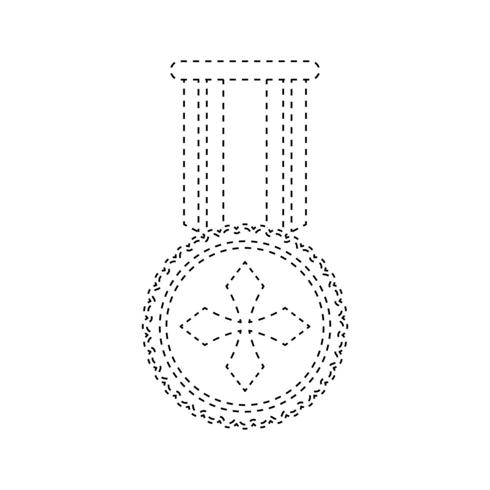 hoja de trabajo de rastreo de medallas para niños vector