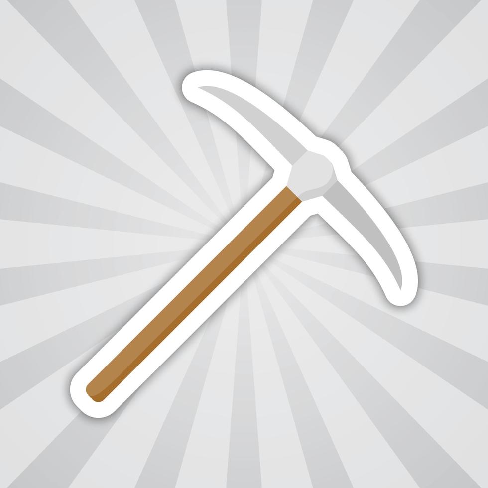 Note sticker with Pickaxe, vector