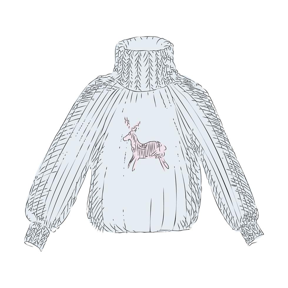 Sketch sweater for cloth design. Vector sketch style.