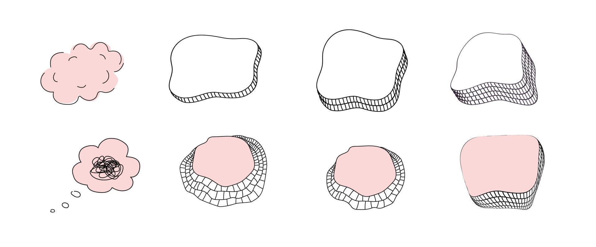 Set of vector frames in doodle style.