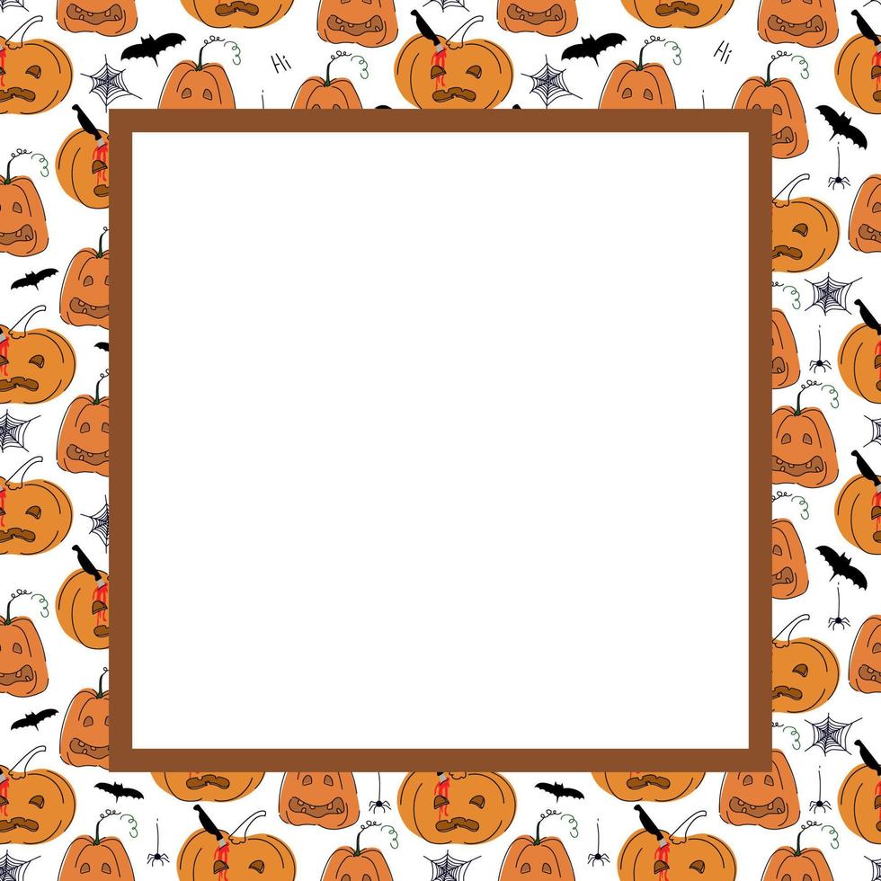 Halloween frame for any purposes. Cartoon vector illustration.