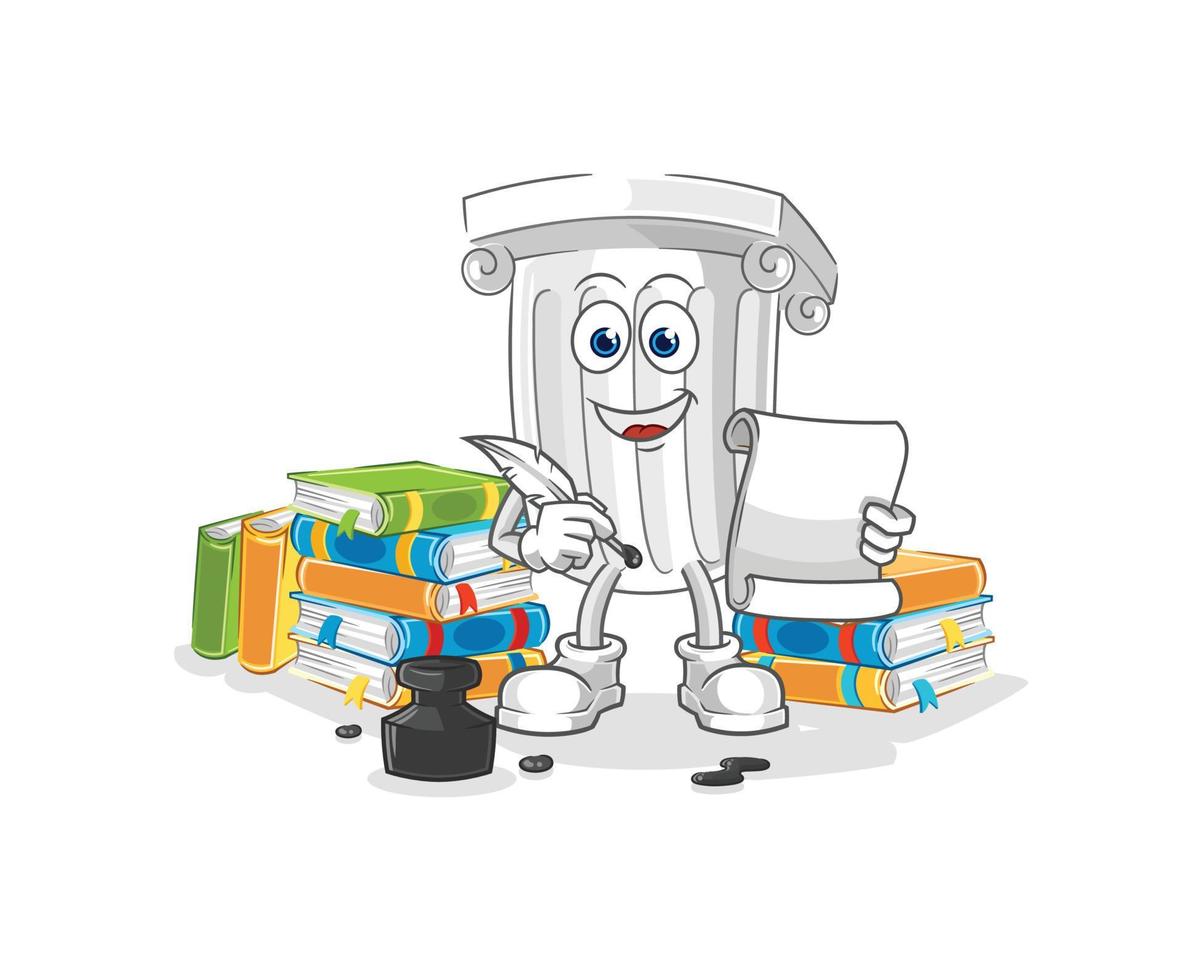 roman pillar cartoon character vector