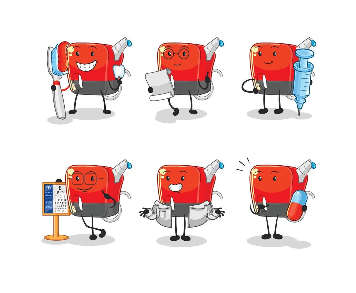 gasoline pump mascot vector