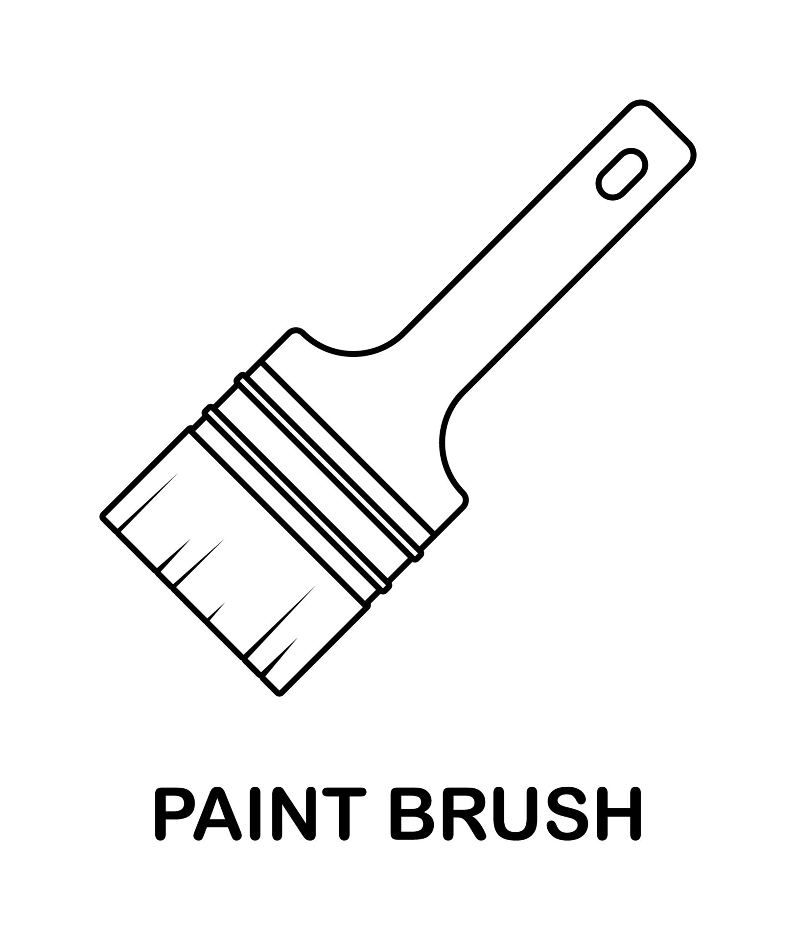 Coloring page with Paint brush - Coloring Page With Paint Brush For Kids Vector 