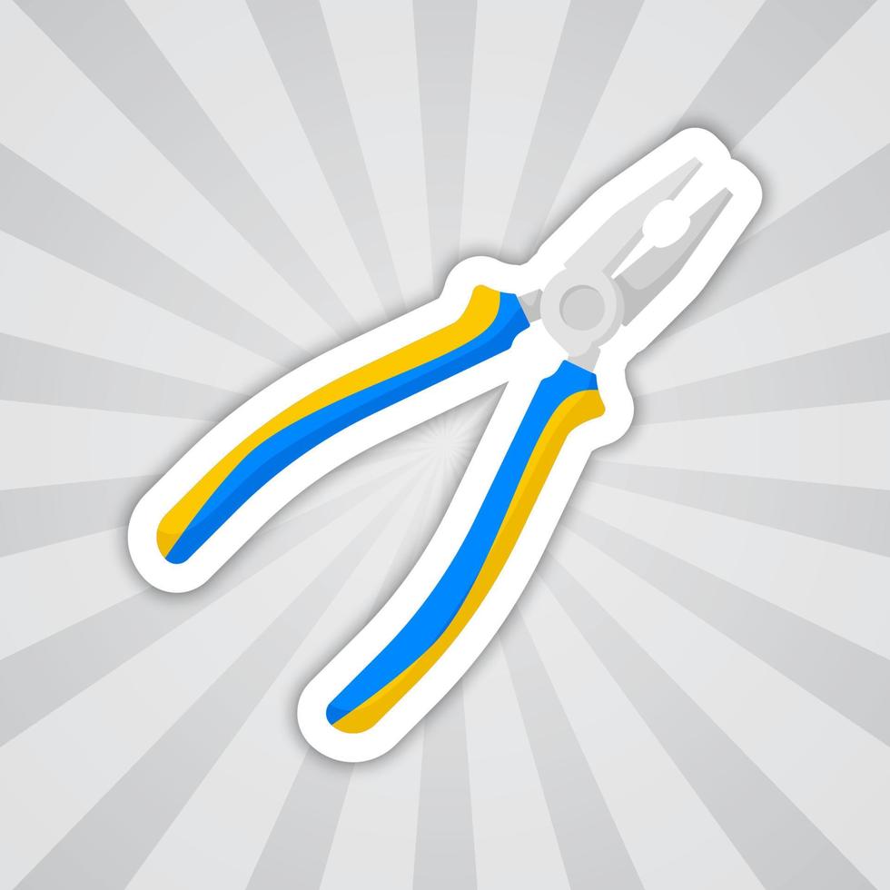 Note sticker with Pliers, vector