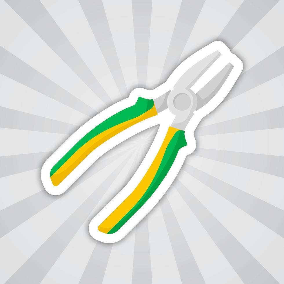 Note sticker with Pliers, vector