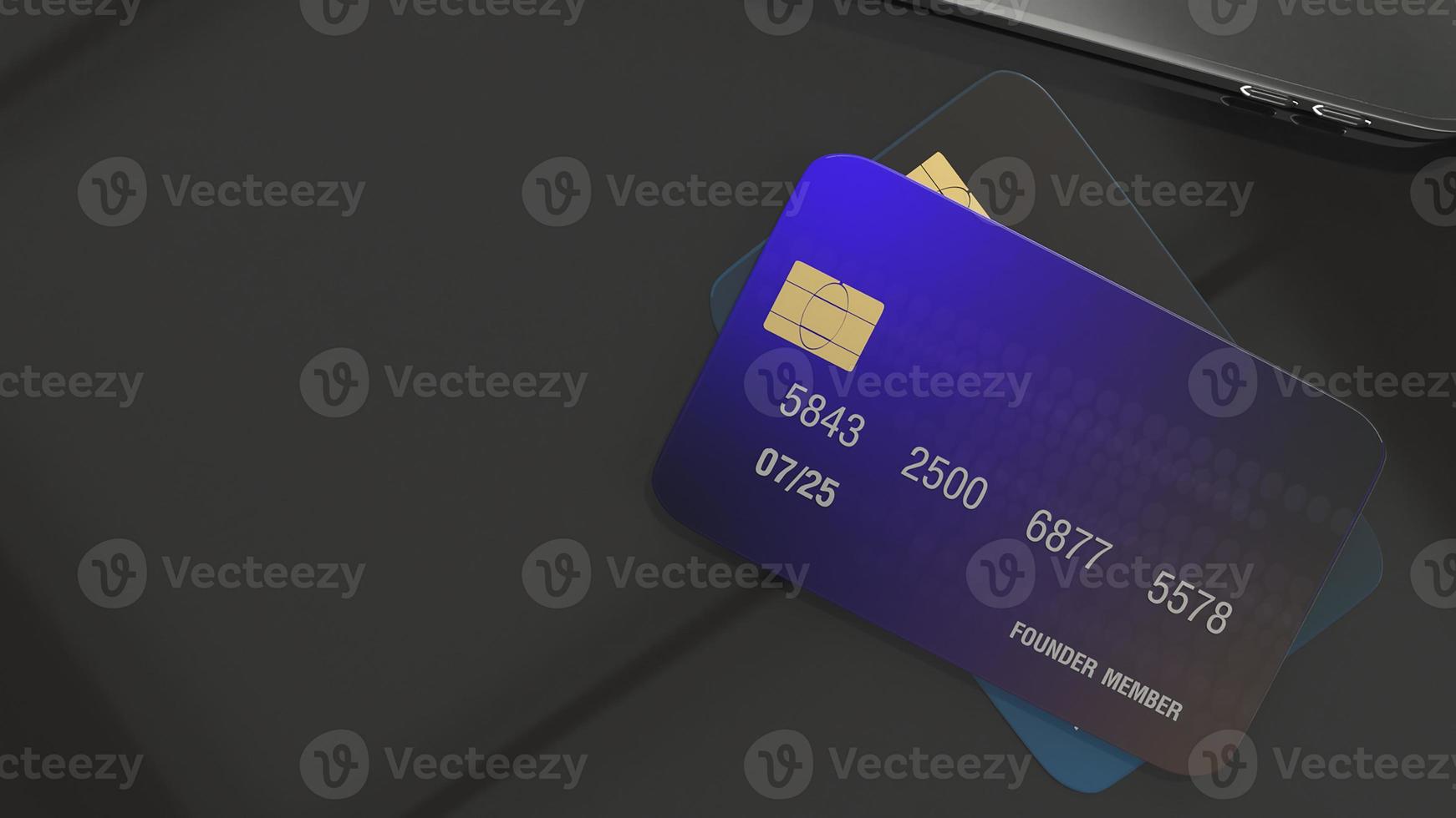 credit card 3d rendering for business concept. photo