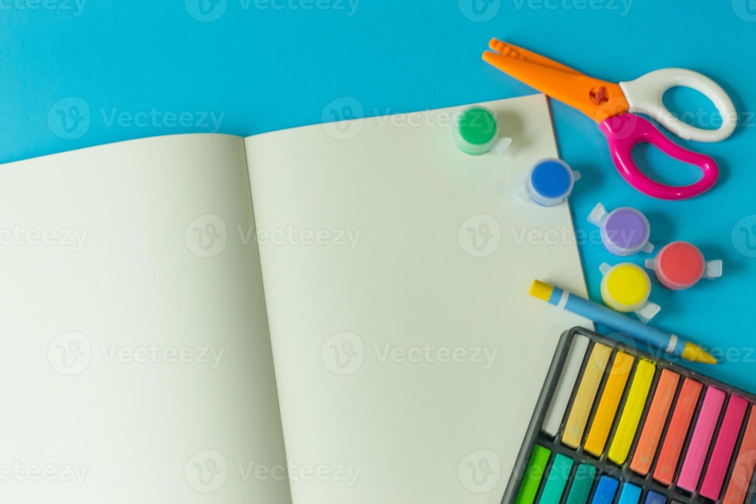 Back to school concept image colorful background. photo