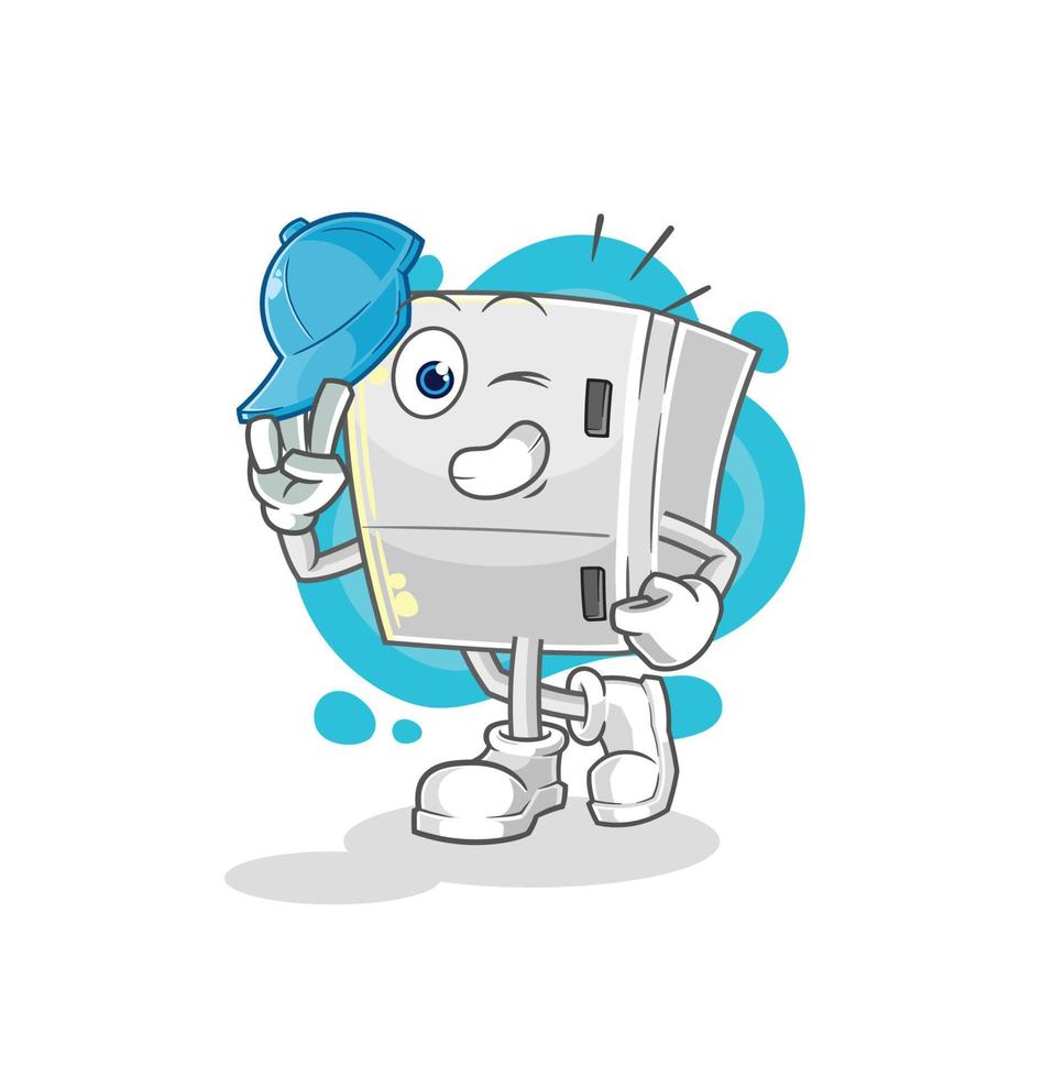 refrigerator mascot vector