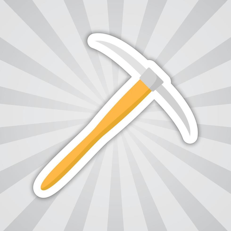 Note sticker with Pickaxe, vector