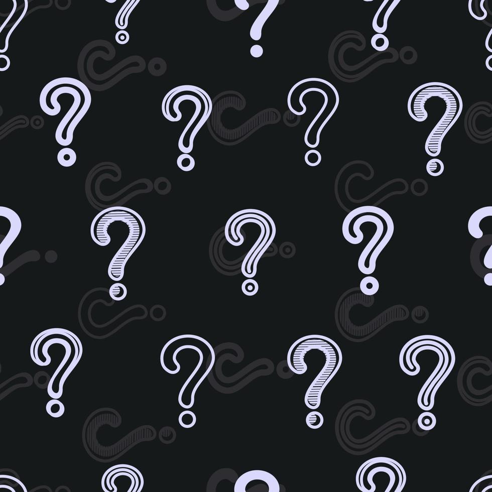 Seamless pattern with question marks in black and white. vector