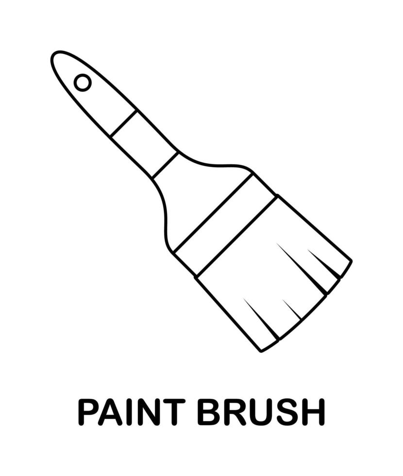 Coloring page with Paint brush for kids vector