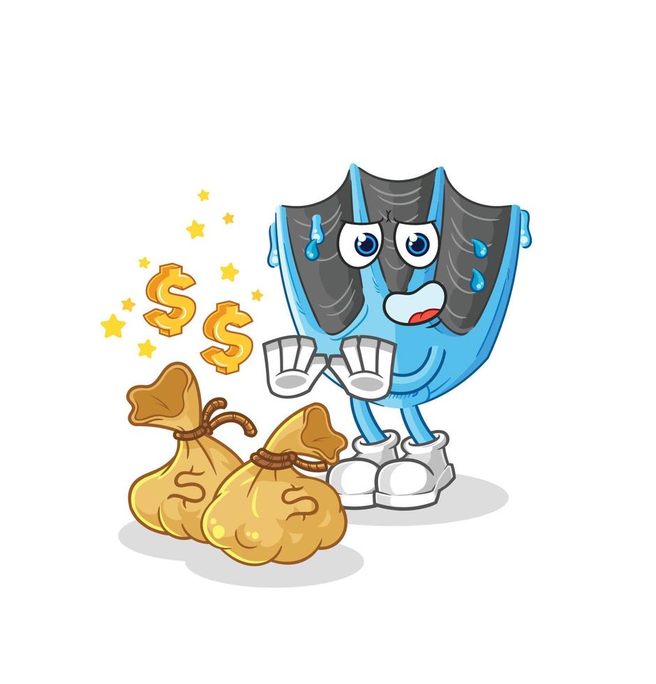 swimming fin cartoon vector