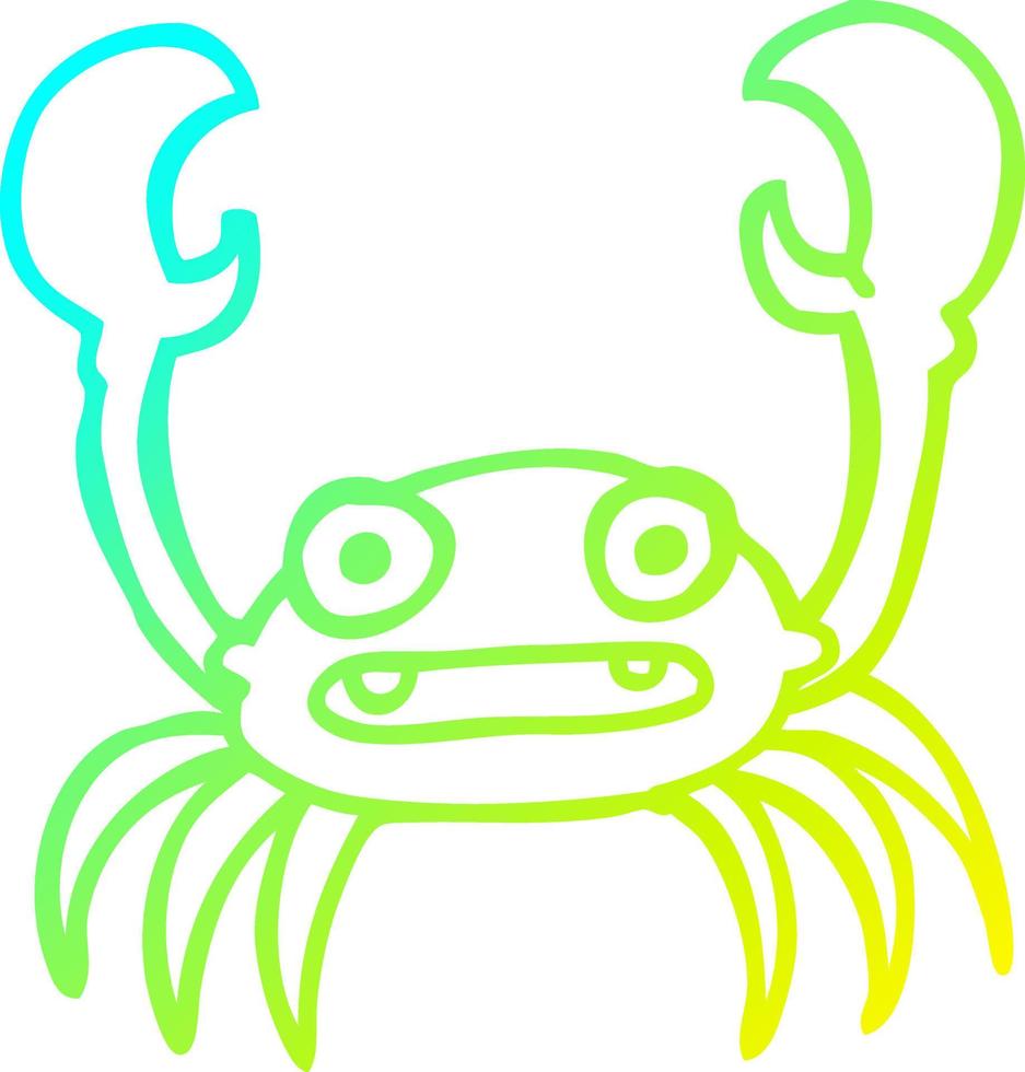 cold gradient line drawing cartoon crab vector