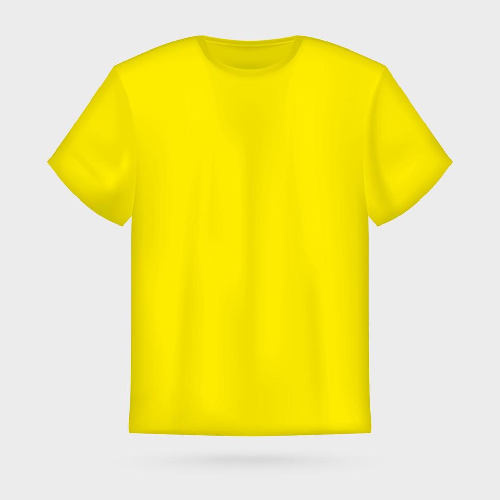 maqueta de camiseta de hombre vector amarillo.
