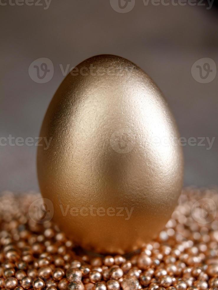 Golden egg, alien spaceship at launch. photo