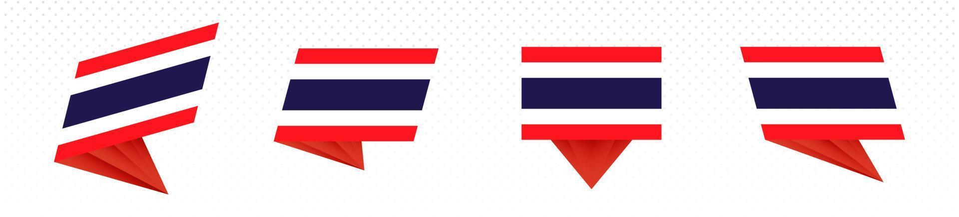 Flag of Thailand in modern abstract design, flag set. vector