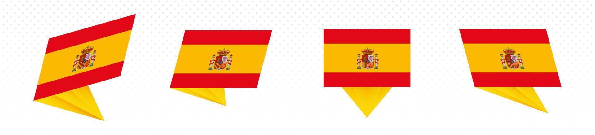 Flag of Spain in modern abstract design, flag set. vector